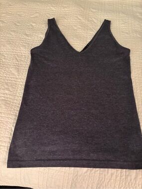 ASOS Dark Heather Navy V-Neck Tank Top